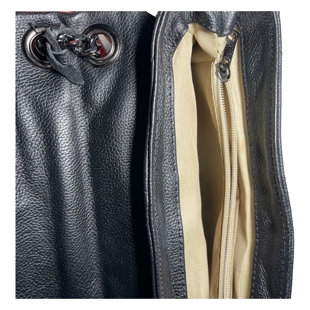 PERSAMAN Handbag Womens Medium Black Quilted Shoulder Chain Strap‎ Geometric - Picture 6 of 7